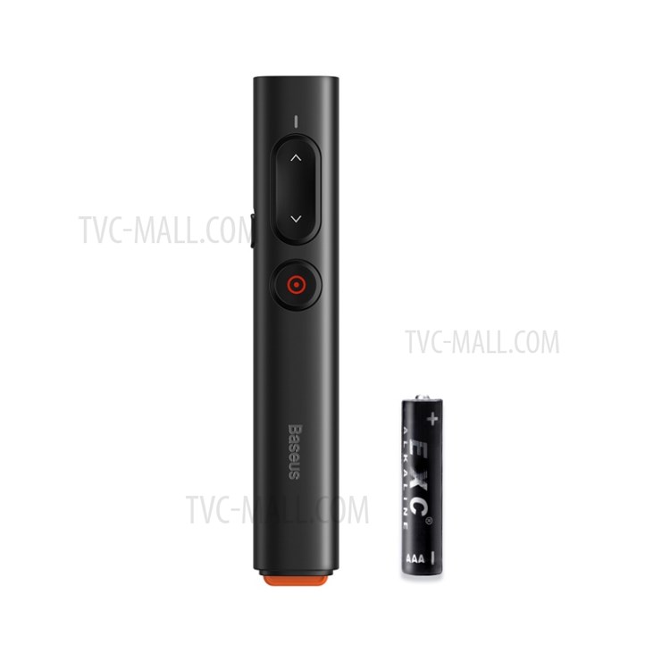 BASEUS Orange Dot Wireless Presenter PPT Flip Pen (Youth Version) with AAA Battery - Black-10