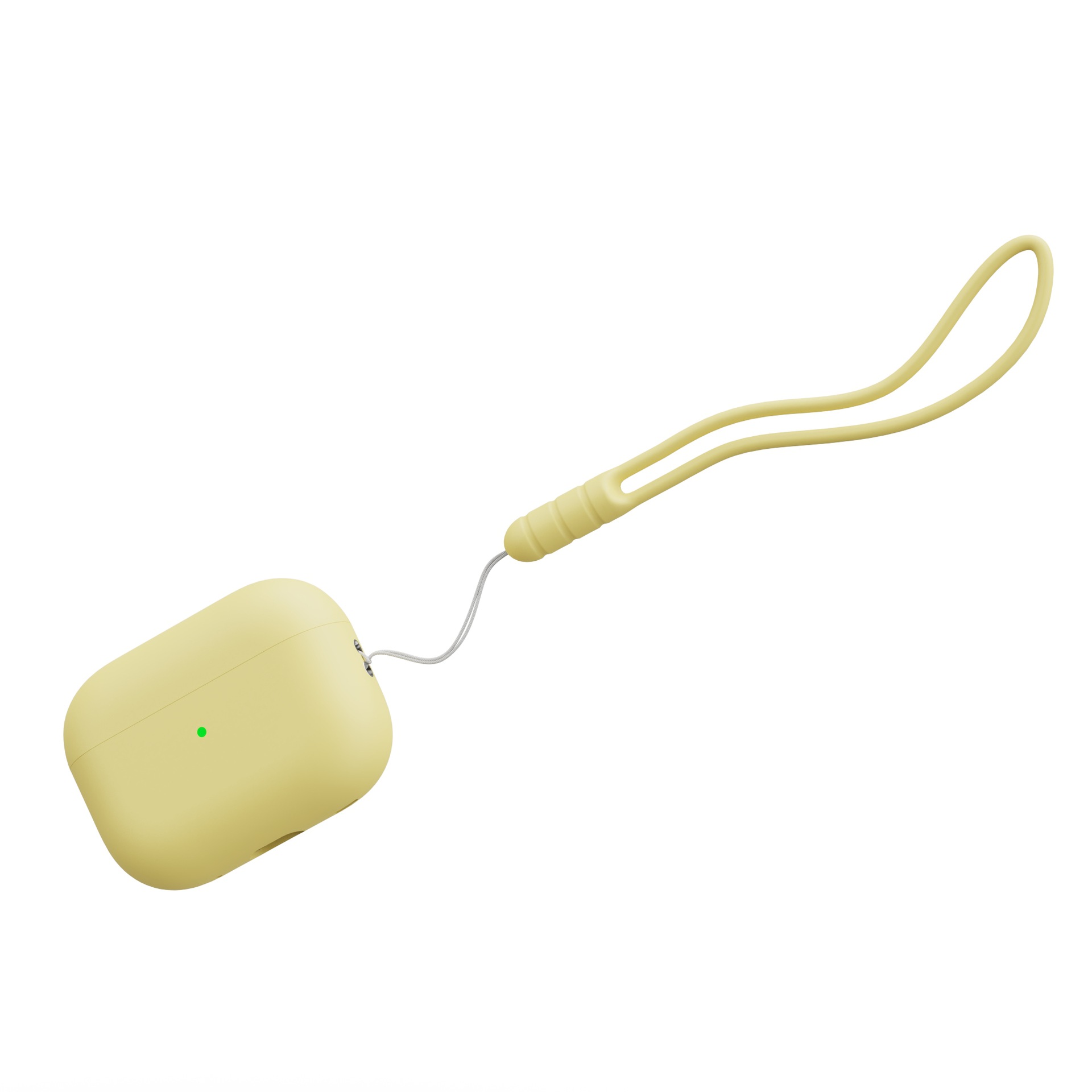 For AirPods Pro 2 Shockproof Case Wireless Earphones Soft Silicone Protective Cover with Lanyard - Yellow