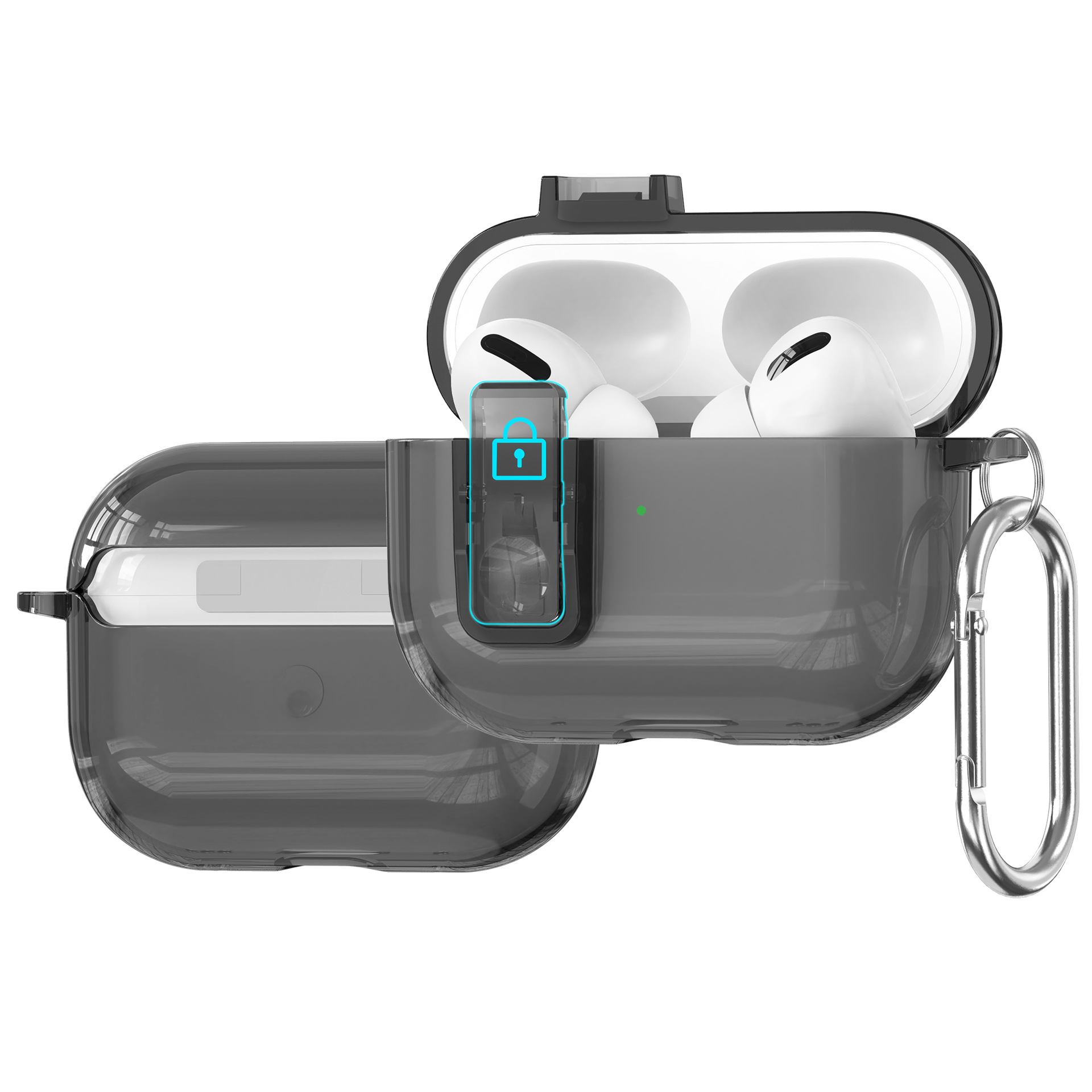 For AirPods Pro 3 Case TPU PC Clear Slim Anti Scratch Protective Cover - Translucent Black
