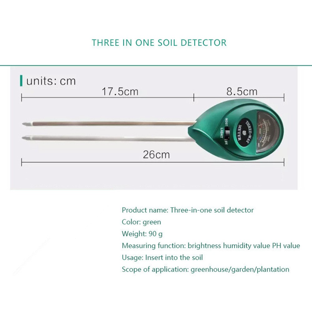 ZZ-009 3 in 1 Soil Tester with Moisture, Light and PH Meter for Home and Garden-2