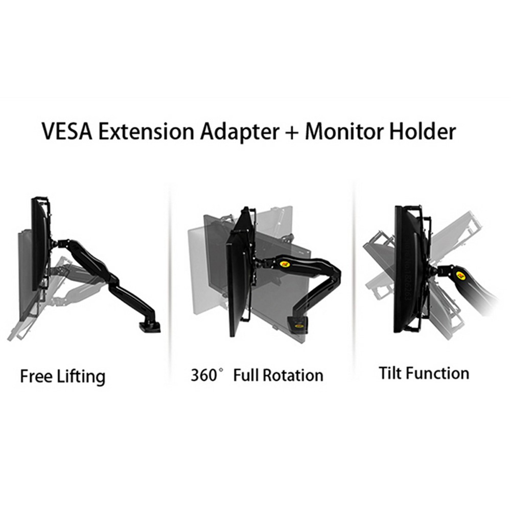 NB FP-1 Extension Adapter Support Bar Holder for 17-27 inch Non Vesa Monitor Desk Stand-11