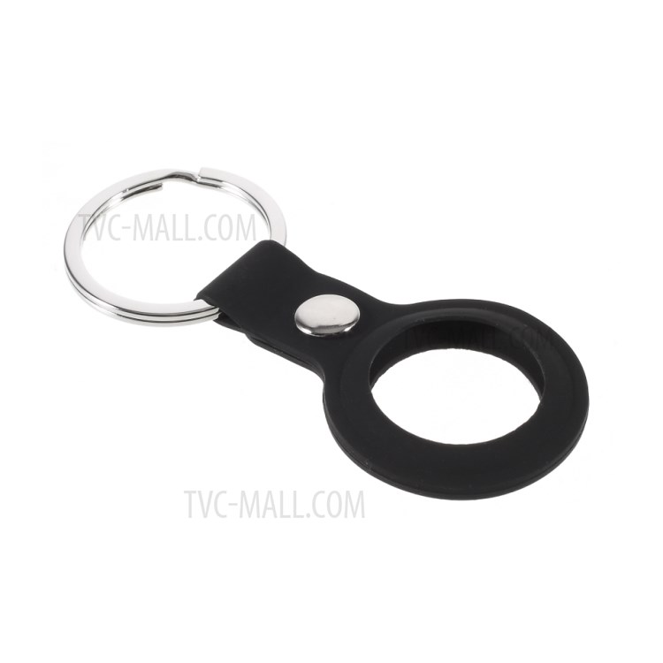 Fasionable Silicone Protective Case Keychain for AirTags - Black-3
