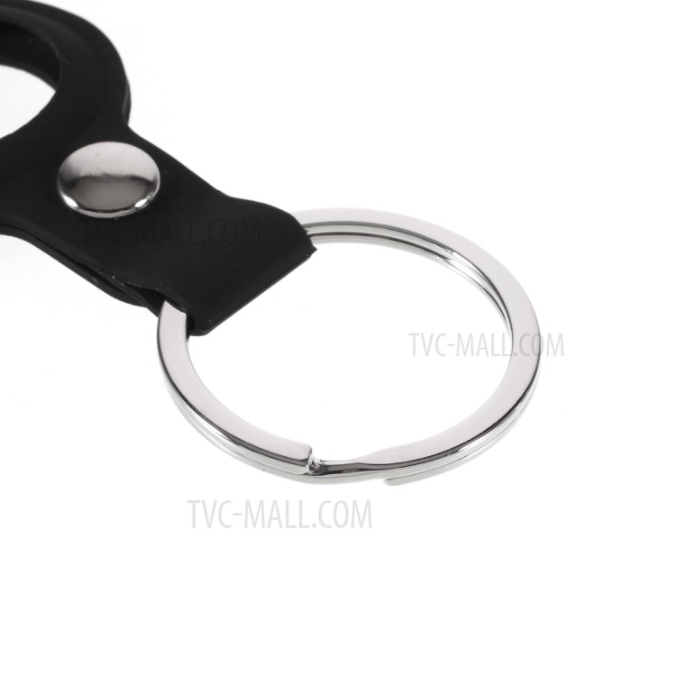 Fasionable Silicone Protective Case Keychain for AirTags - Black-4