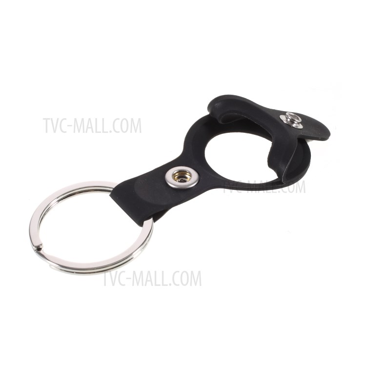 Fasionable Silicone Protective Case Keychain for AirTags - Black-5