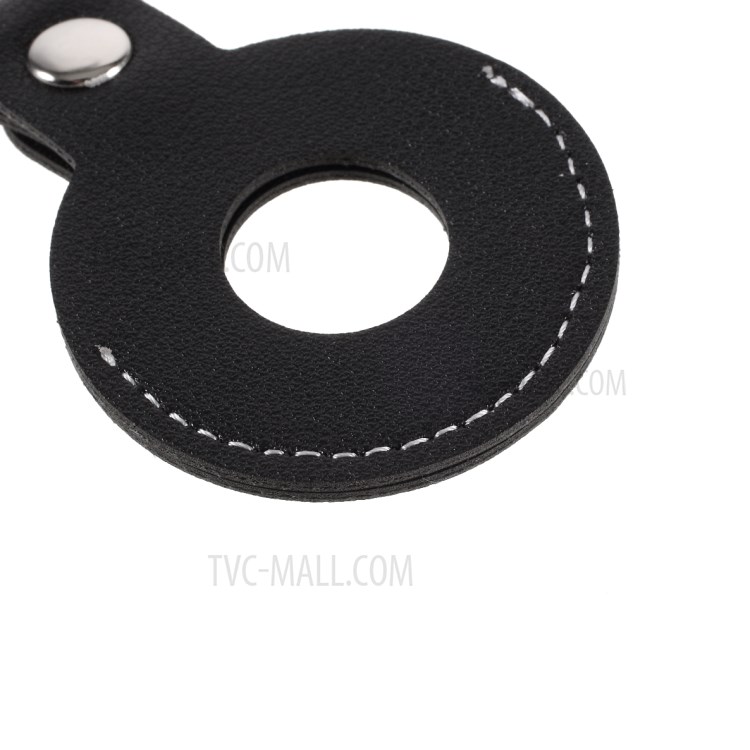 Stitching Design Soft Leather Protective Cover for Apple AirTag 2021 Finder - Black-4