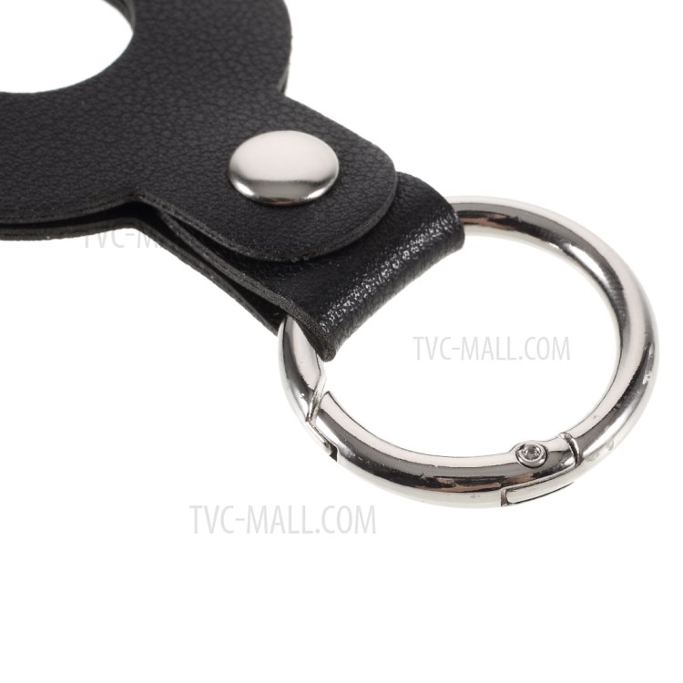 Stitching Design Soft Leather Protective Cover for Apple AirTag 2021 Finder - Black-5