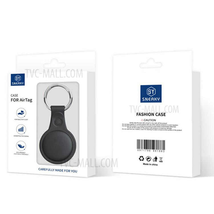 SNEAKY Flexible Silicone Integrated Full Protective Case for AirTags Cover - Black-5