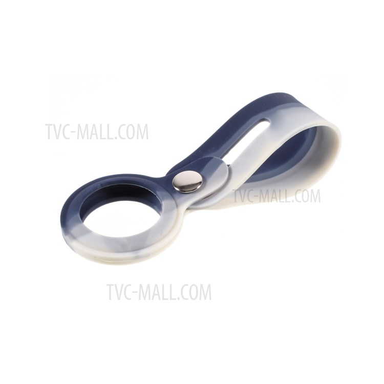 Colorful Soft Silicone Integrated Full Protective Case for AirTags Cover - Dark Blue/White-3