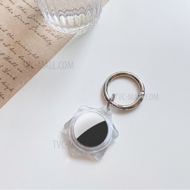 Hexagon Shape Clear TPU Protective Sleeve Case Cover Skin Shell with Key Ring for Apple Airtag Tracker-11