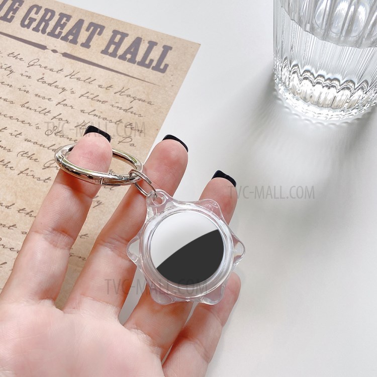 Hexagon Shape Clear TPU Protective Sleeve Case Cover Skin Shell with Key Ring for Apple Airtag Tracker-8