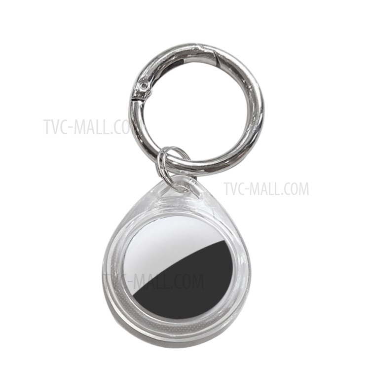 Waterdrop Shape TPU Transparent Protective Case Cover Anti-Lost Keychain for Apple Airtag Bluetooth Tracker-1