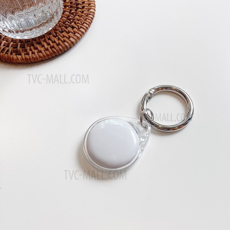Waterdrop Shape TPU Transparent Protective Case Cover Anti-Lost Keychain for Apple Airtag Bluetooth Tracker-2