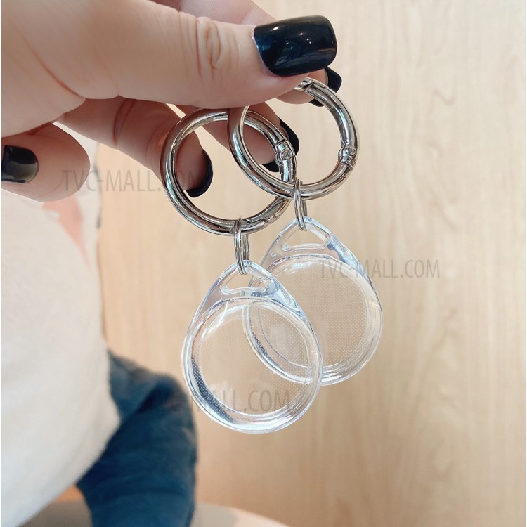Waterdrop Shape TPU Transparent Protective Case Cover Anti-Lost Keychain for Apple Airtag Bluetooth Tracker-5