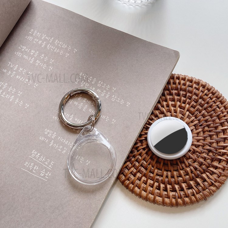 Waterdrop Shape TPU Transparent Protective Case Cover Anti-Lost Keychain for Apple Airtag Bluetooth Tracker-7