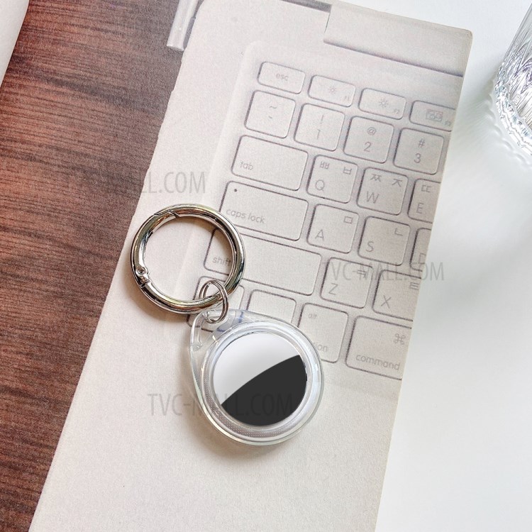Waterdrop Shape TPU Transparent Protective Case Cover Anti-Lost Keychain for Apple Airtag Bluetooth Tracker-9