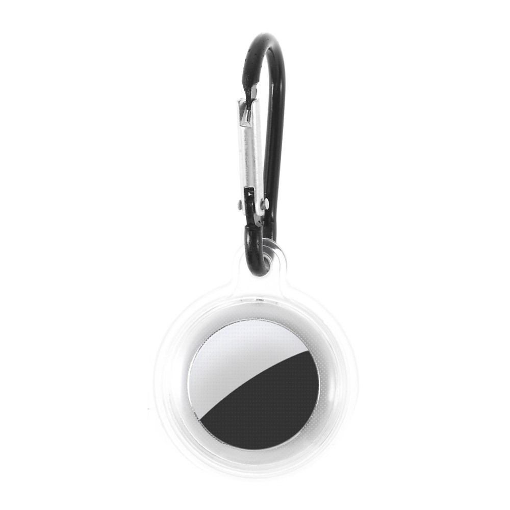 Full Coverage Transparent TPU Protective Case Cover Skin for Apple AirTag Locator with Anti-lost Keychain-1