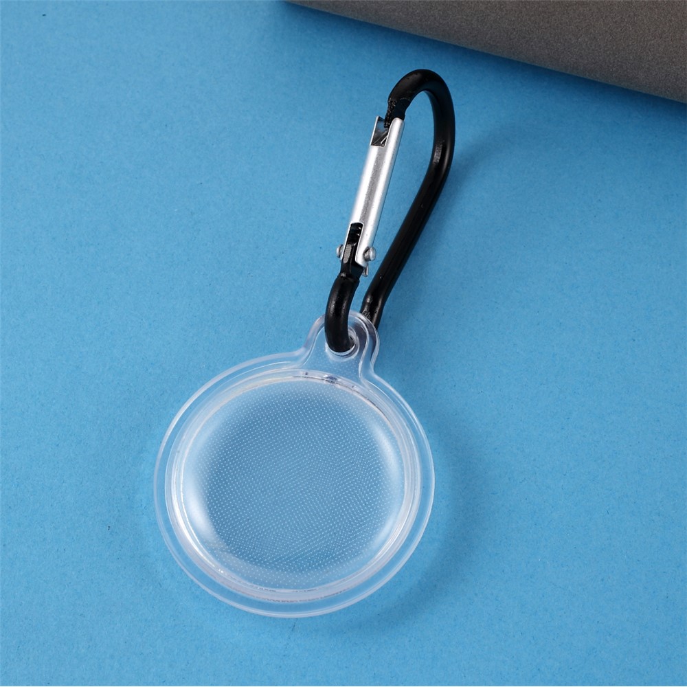 Full Coverage Transparent TPU Protective Case Cover Skin for Apple AirTag Locator with Anti-lost Keychain-3