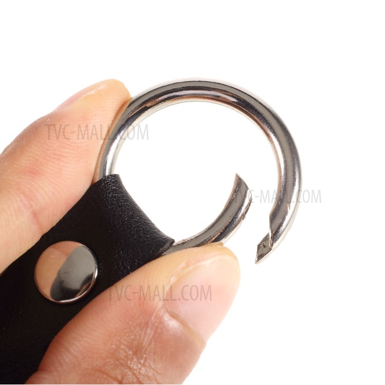 Octagon PU Leather Protective Case Sleeve Cover Skin with Key Ring for Apple AirTag Locator - Black-8
