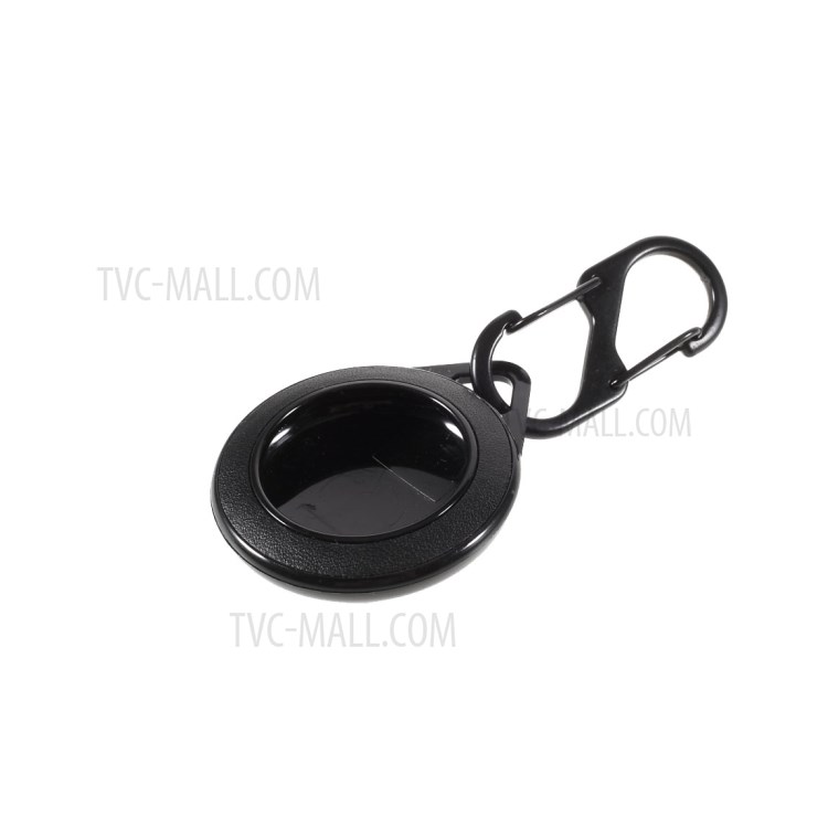 For Apple AirTag Tracker Case PC+PU Protective Sleeve Cover Keychain Holder - Black-3