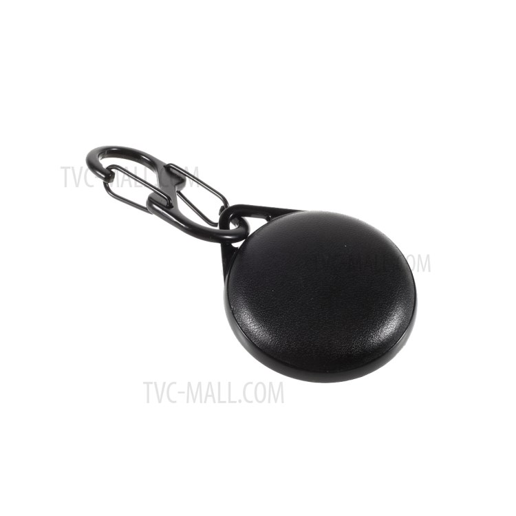 For Apple AirTag Tracker Case PC+PU Protective Sleeve Cover Keychain Holder - Black-4