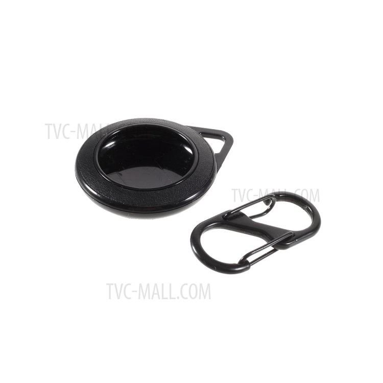 For Apple AirTag Tracker Case PC+PU Protective Sleeve Cover Keychain Holder - Black-5