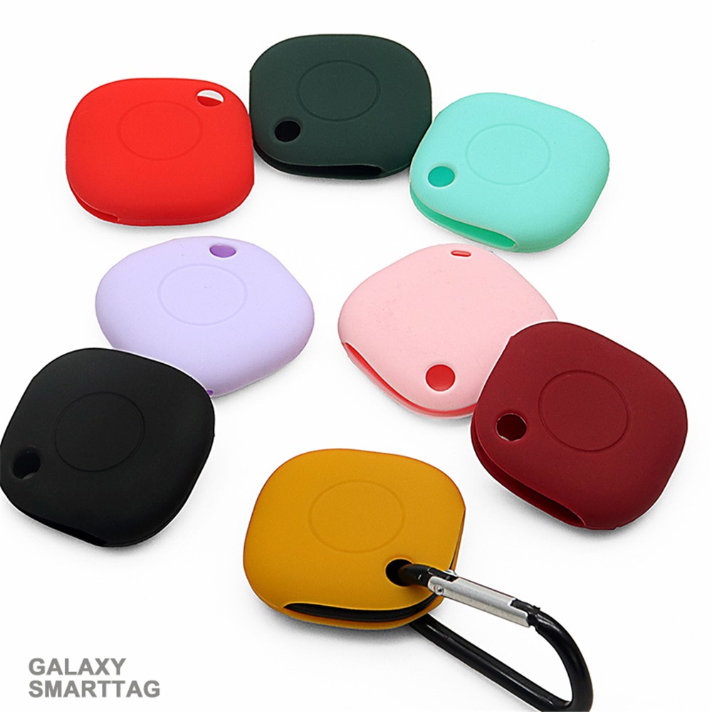 Portable Silicone Case Protective Cover with Buckle for Samsung Galaxy SmartTag Bluetooth Locator - Red-10
