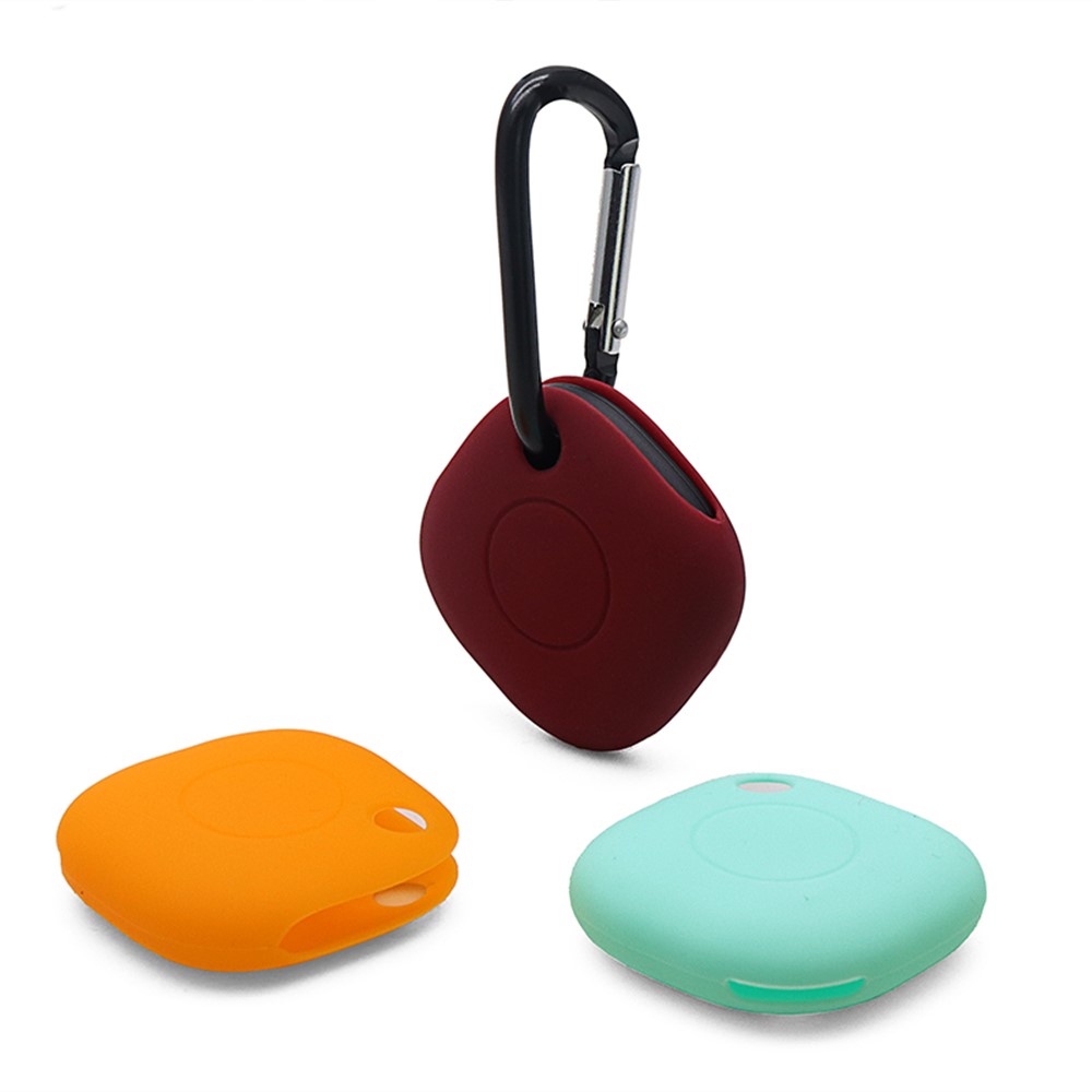 Portable Silicone Case Protective Cover with Buckle for Samsung Galaxy SmartTag Bluetooth Locator - Red-7