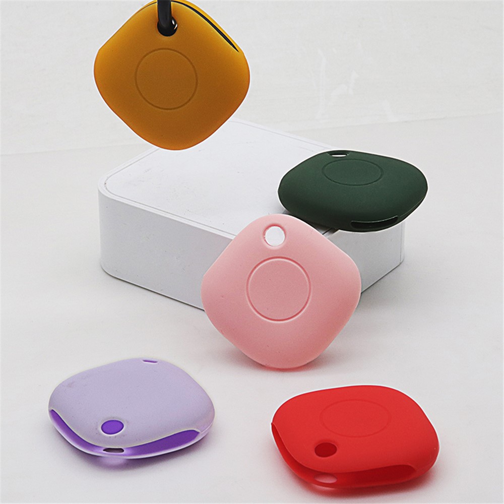 Portable Silicone Case Protective Cover with Buckle for Samsung Galaxy SmartTag Bluetooth Locator - Red-9