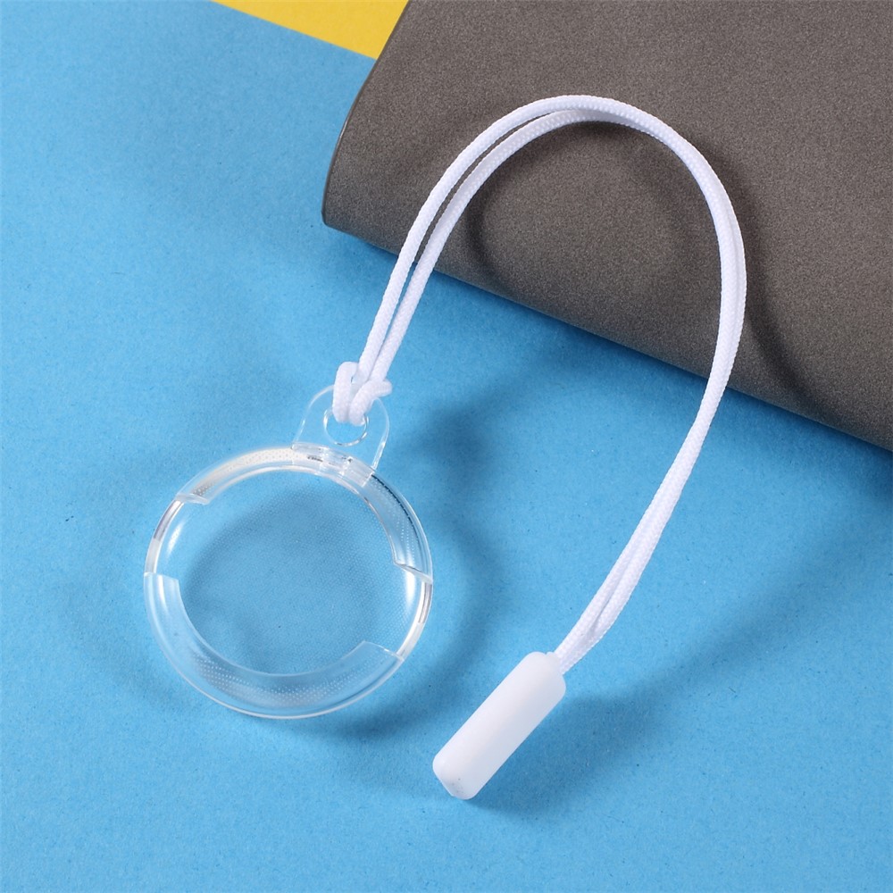 Sheer TPU Protective Cover with Strap for Apple AirTag - White-3