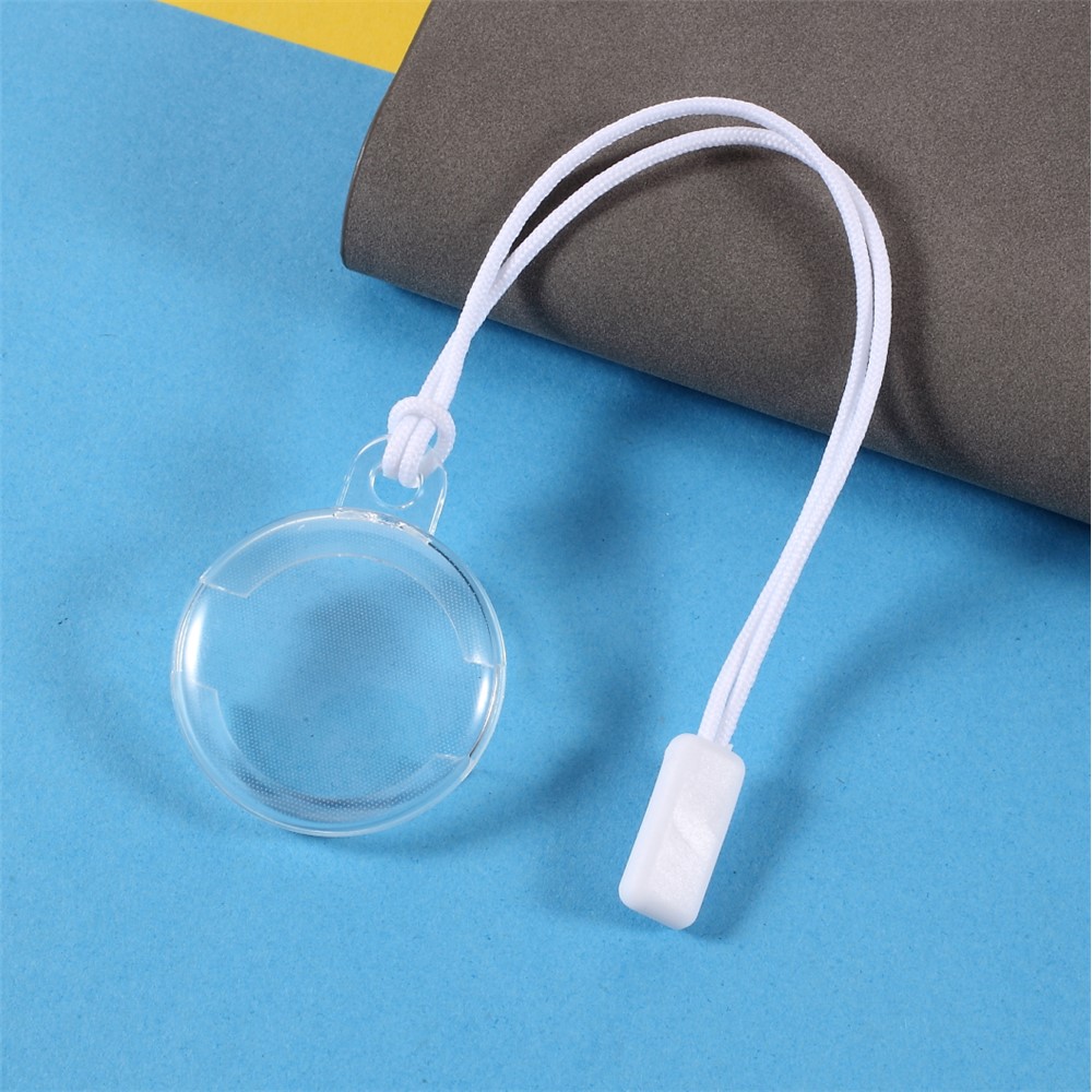 Sheer TPU Protective Cover with Strap for Apple AirTag - White-4