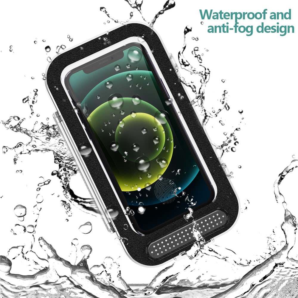 Bathroom Kitchen Anti-Fog Waterproof Mobile Phone Holder Box Wall Mounted Shower Touch Screen Phone Storage Case-3