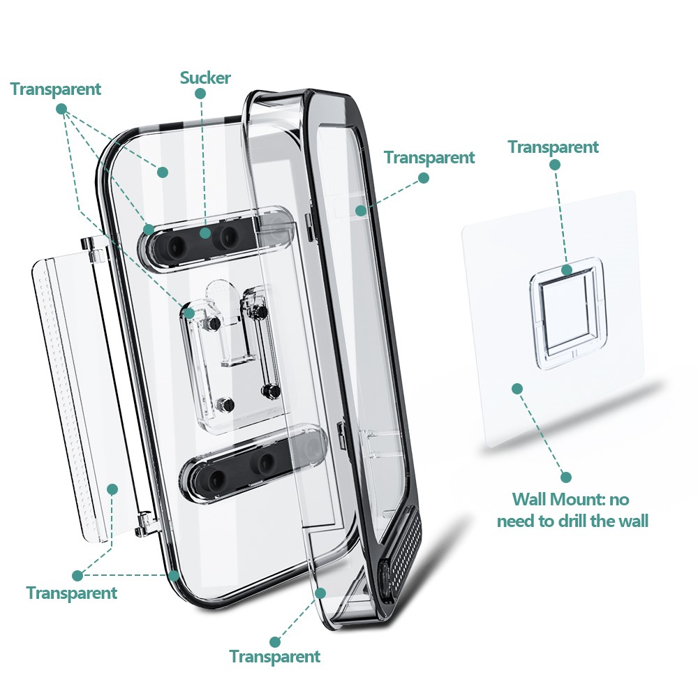 Bathroom Kitchen Anti-Fog Waterproof Mobile Phone Holder Box Wall Mounted Shower Touch Screen Phone Storage Case-8