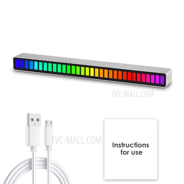 Voice Sound Control RGB Audio Spectrum Indicator Bar for Car Color Voice Control Rhythm Music Atmosphere Light-8
