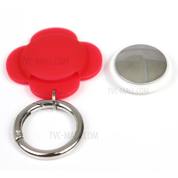 Flower Shape Silicone Case Cover Protector for Apple AirTag Bluetooth Tracker - Red-1