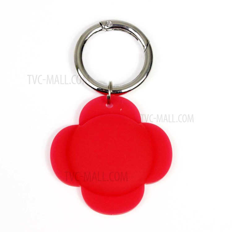 Flower Shape Silicone Case Cover Protector for Apple AirTag Bluetooth Tracker - Red-2