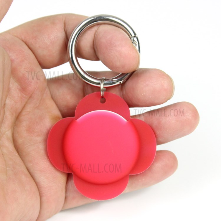 Flower Shape Silicone Case Cover Protector for Apple AirTag Bluetooth Tracker - Red-6