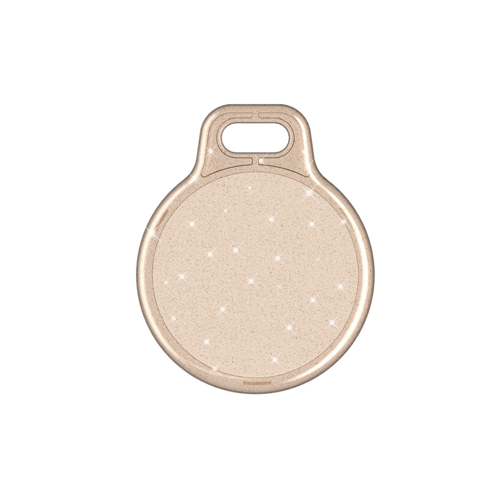 Glitter Powder Full Coverage PC Protective Cover with Keychain Ring for Apple AirTag - Gold-6