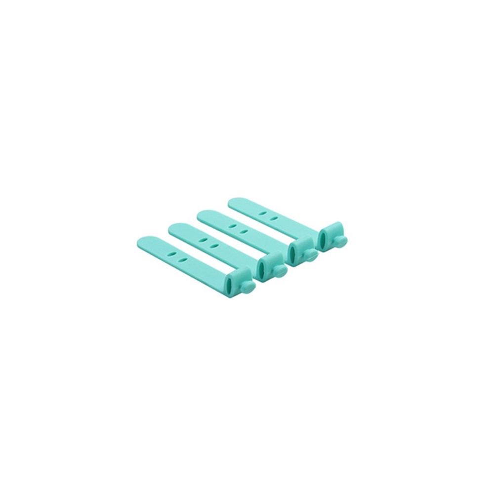 4Pcs Silicone Cable Tie Reusable Holder Strap Cable Organizer Creative Travel Accessories - Green-1