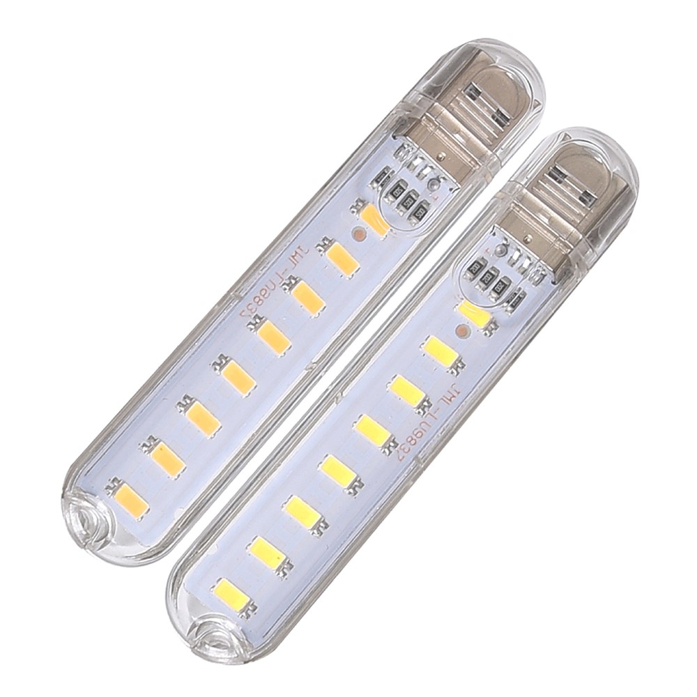 BLY-0031 2Pcs 8-Lamp Beads LED Light USB Night Light with Transparent Cover for Bedroom Bedside Corridor-1