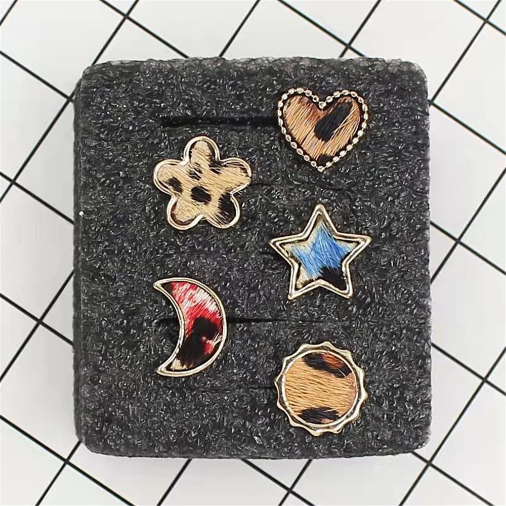 Sun Moon Star Decorative Charms for Apple Watch Silicone Strap Accessories - Leopard Moon-2