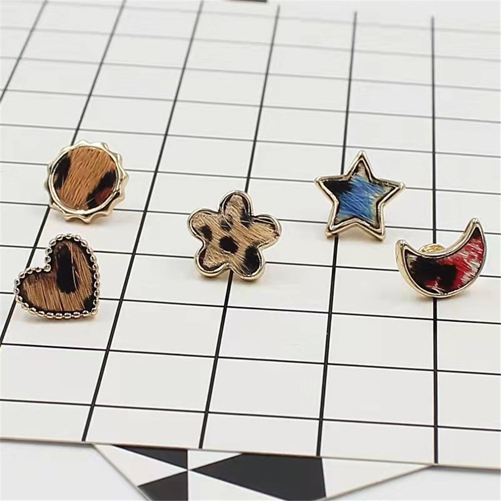 Sun Moon Star Decorative Charms for Apple Watch Silicone Strap Accessories - Leopard Moon-3