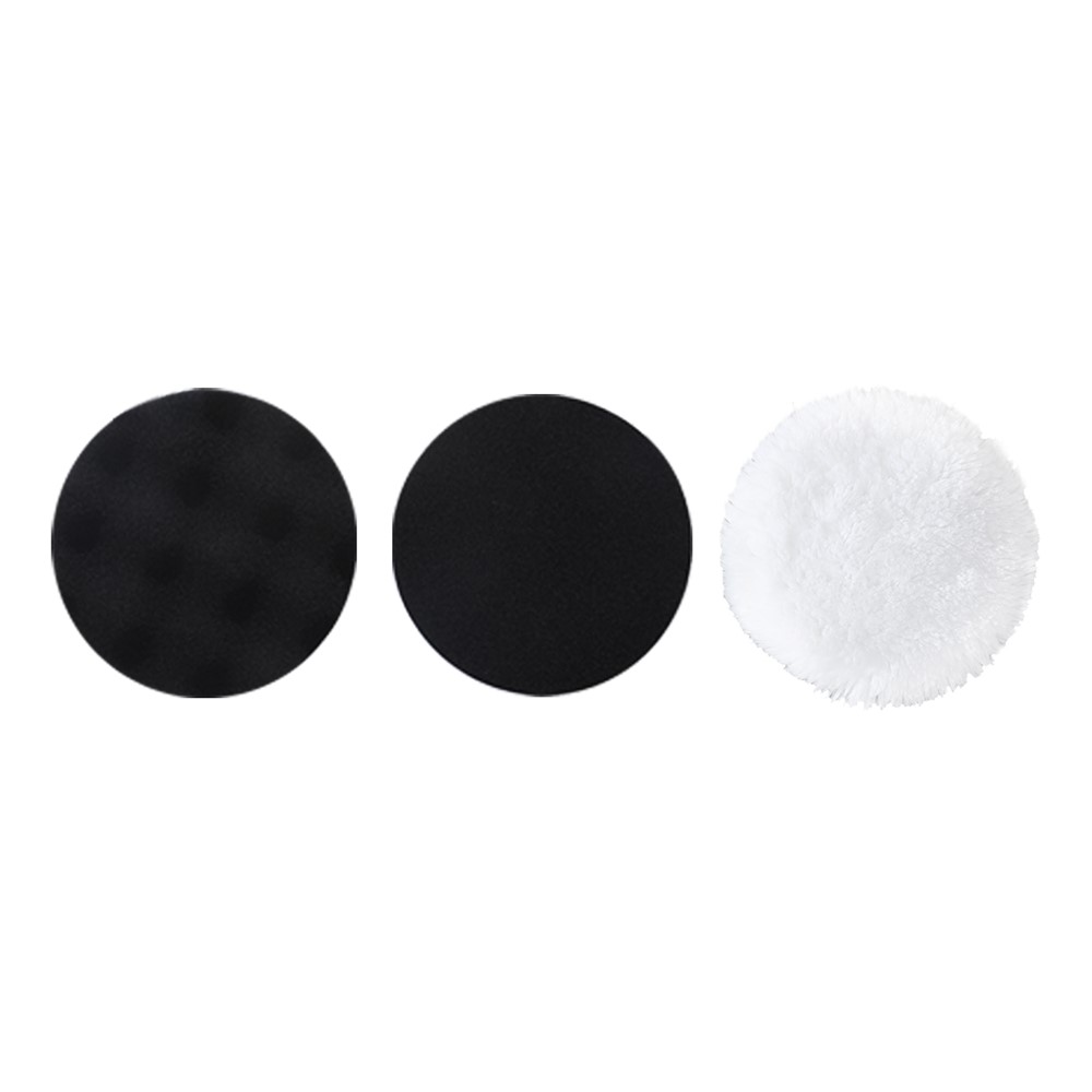 BASEUS New Power Cordless Electric Polisher Polishing Plate Pad Accessories Set (Flat Pad+Waffle Pad+Wool Pad) - Black-2
