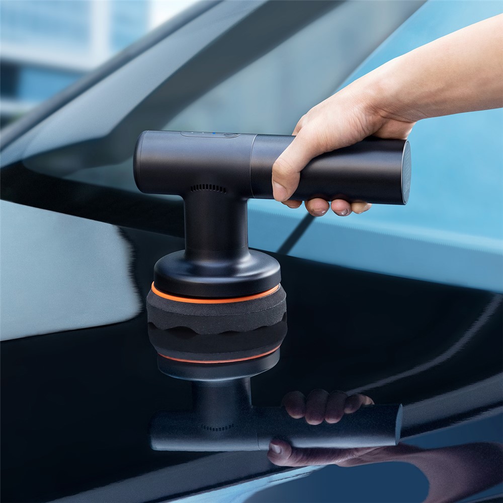 BASEUS New Power Cordless Electric Polisher with Flat Foam Pad + Waffle Foam Pad + Wool Pad + Type-C Charging Cable - Black-8