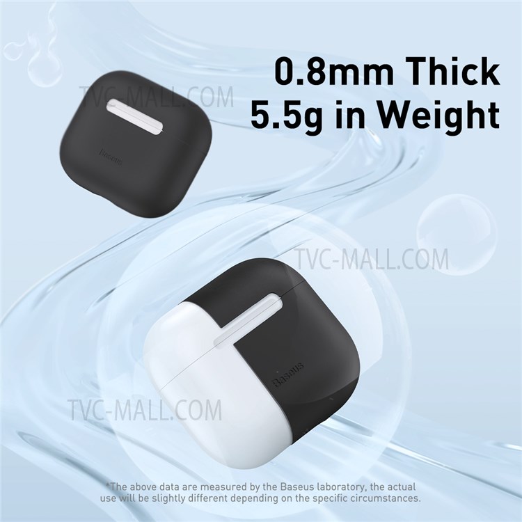 BASEUS Super Thin Silicone Case Earphone Protective Cover for AirPods 3 - Black-4