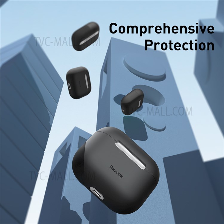 BASEUS Super Thin Silicone Case Earphone Protective Cover for AirPods 3 - Black-5