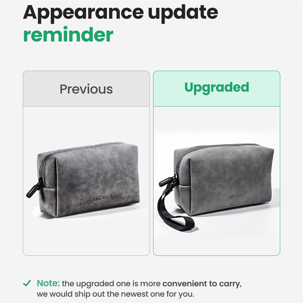 UGREEN 80359 Portable Travel PU Leather Digital Accessories Storage Bag USB Cable Charging Adapter Earphone Carrying Bag-6