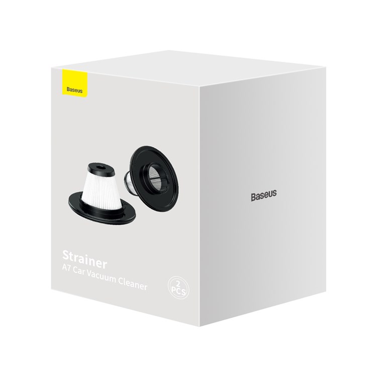 BASEUS 2Pcs Replacement Strainer for BASEUS A7 Cordless Car Vacuum Cleaner Powerful Plastic+HEPA Strainer - Dark Grey-9