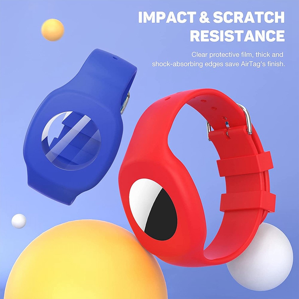 Watch Band Style Silicone Case for Apple AirTag Tracker, Kid Locator Anti-lost Protective Case Bracelet - Orange-7