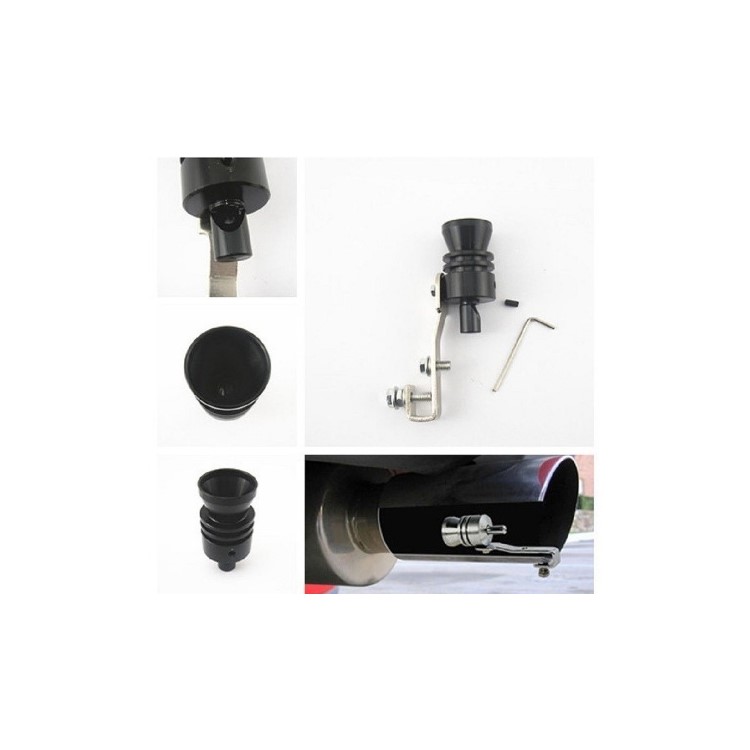Car Exhaust Pipe Blow-off Valve Simulator Turbo Sound Whistle - Black-2