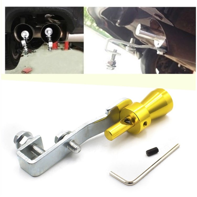 Car Exhaust Pipe Turbo Sound Whistle Blow-off Valve Simulator - Gold Color-2